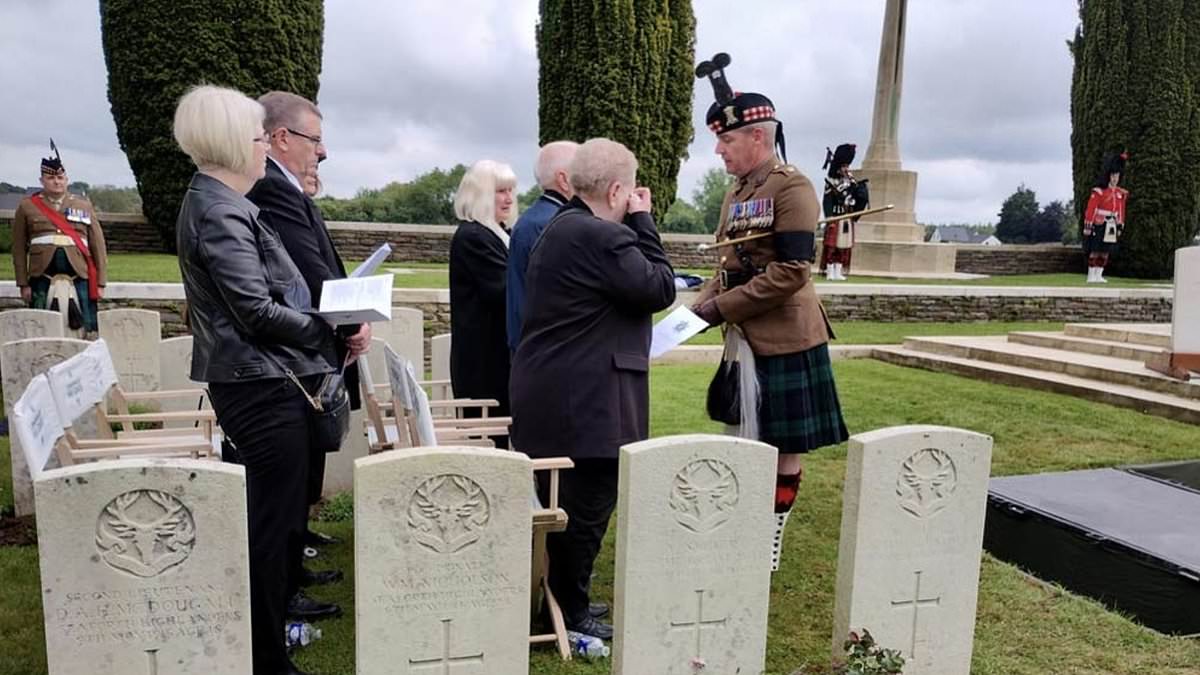 WW1 soldier finally laid to rest after 109 years after his remains are identified by scrap of tartan and a thistle brooch in French field