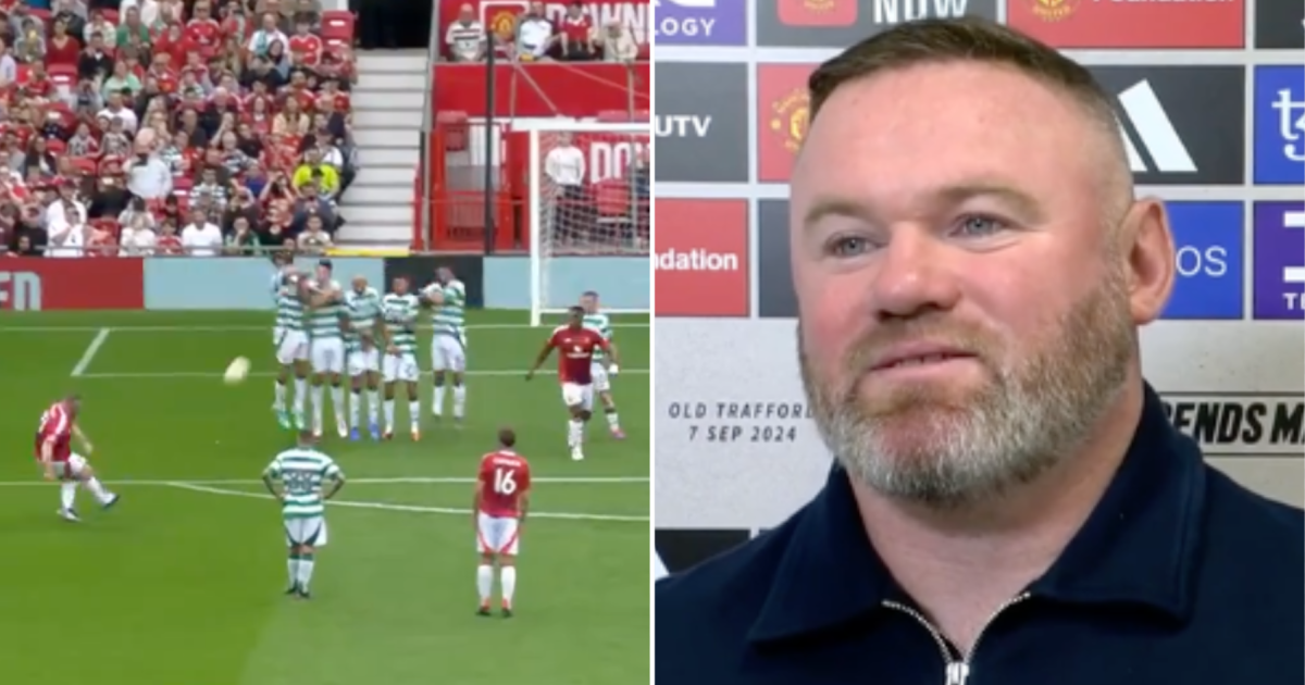 Wayne Rooney mocks himself after scoring stunning free-kick for Man Utd Legends