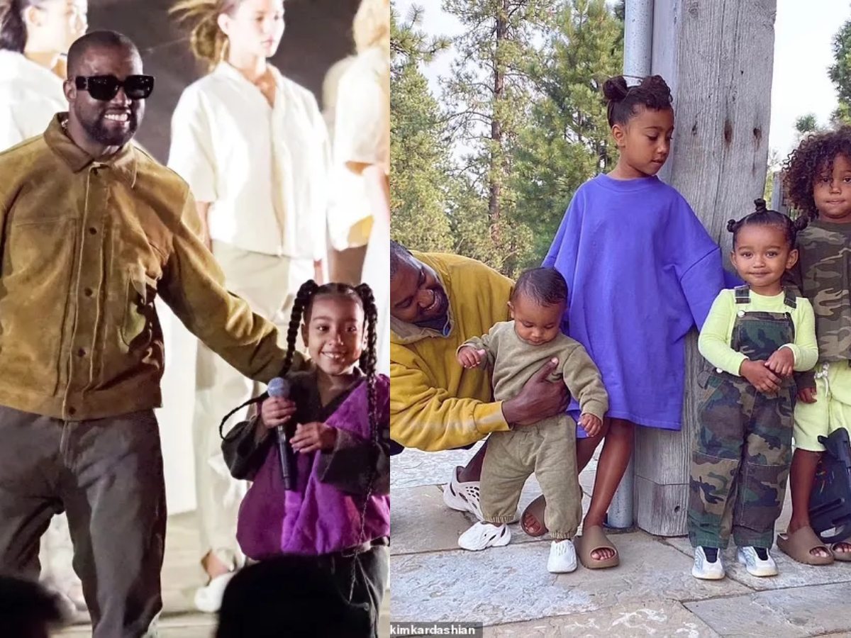 Kanye West performs with all four kids during album party in China, with his wife Bianca Censori filming the moment